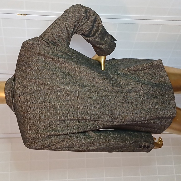 Armani Collezioni Cashmere Houndstooth Brown Women's Blazer - Picture 3 of 8